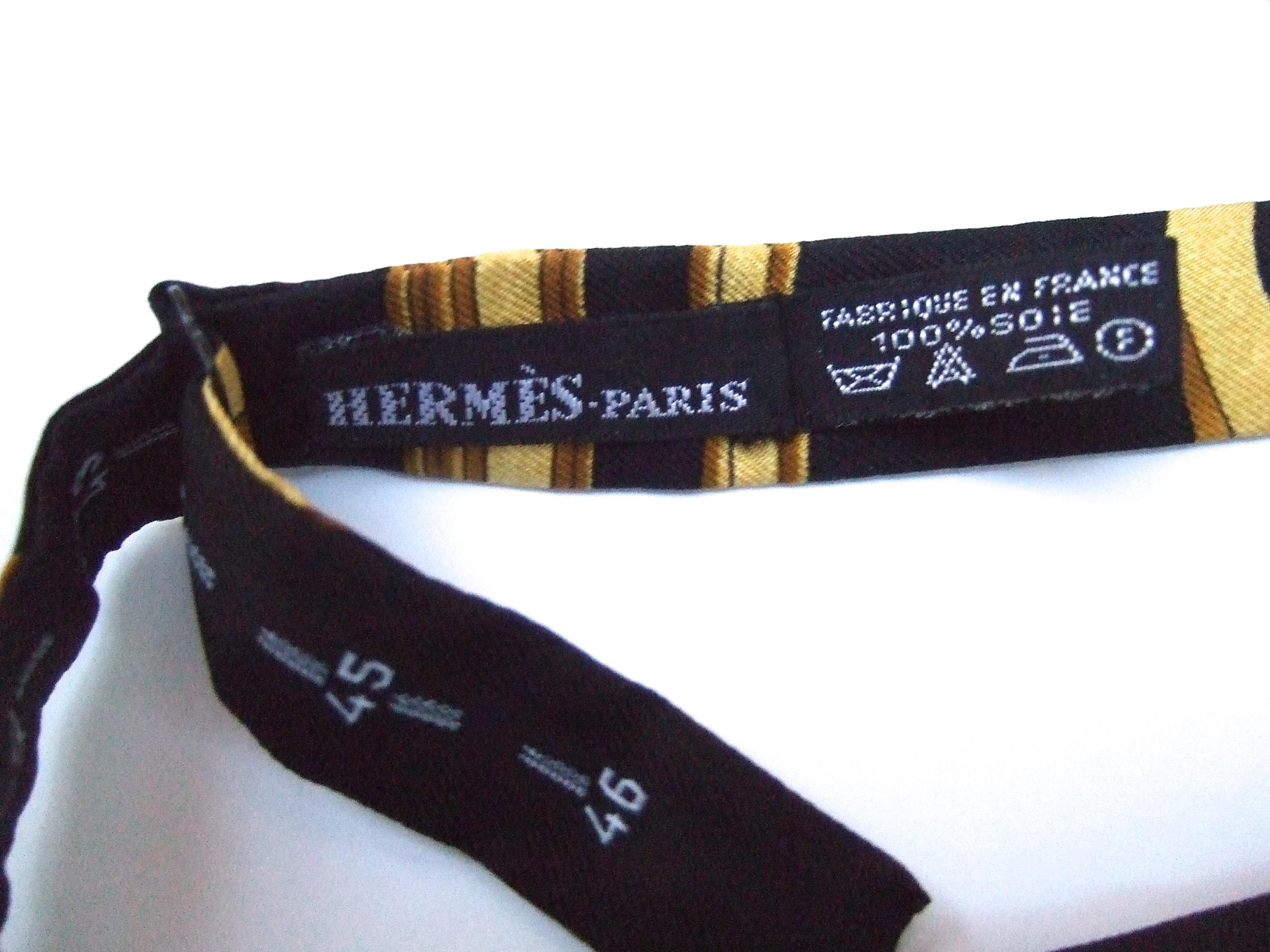 Hermes Paris Men's Silk Cummerbund & Bow Tie in Hermes Box c 1990s 5