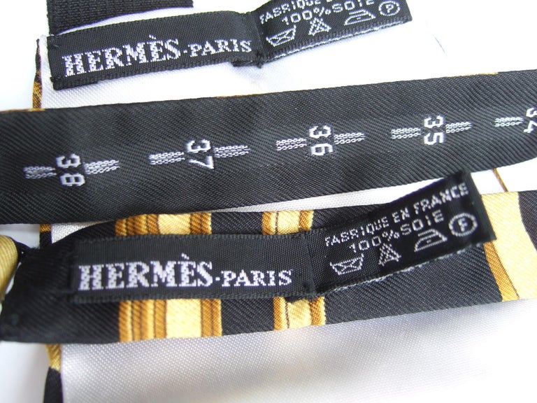 Hermes Paris Men's Silk Cummerbund and Bow Tie in Hermes Box c 1990s