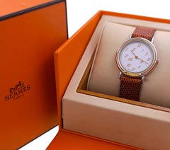 Hermes Paris Meteor 18k Gold and Stainless Steel Meteore 1990 Clipper Kelly