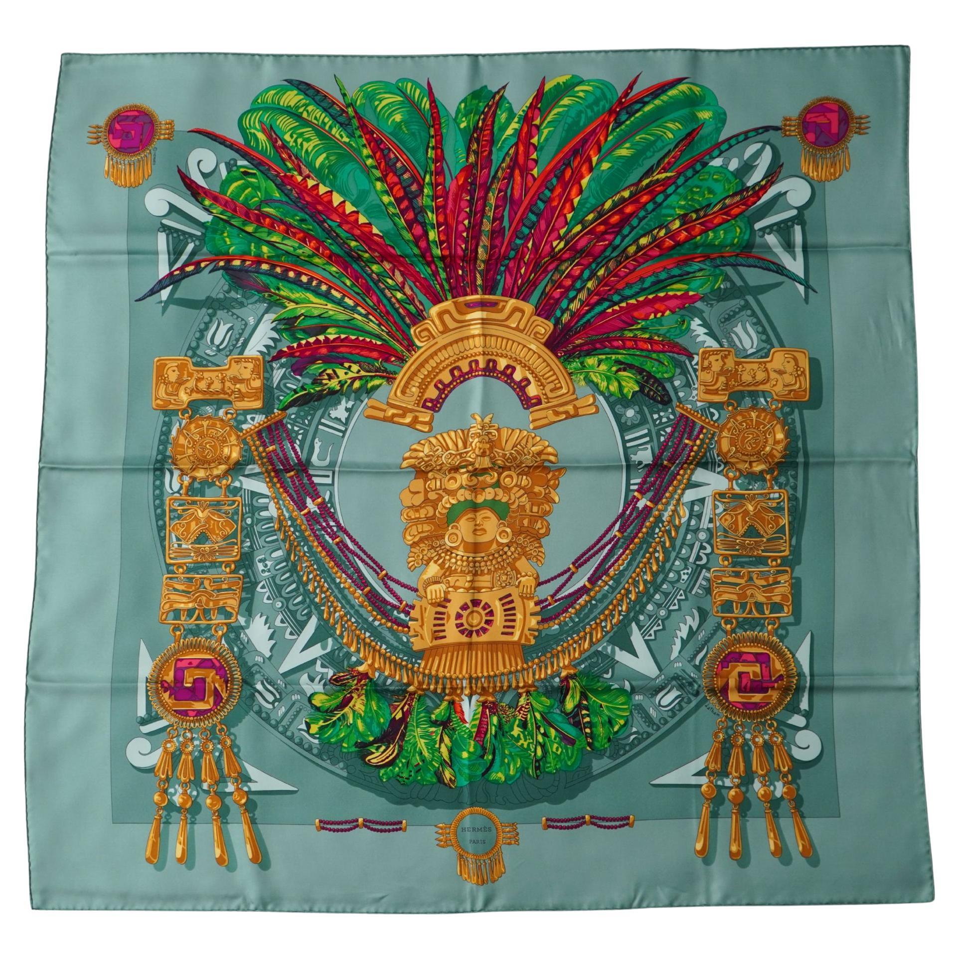 Pañuelo de seda "Mexique" de Hermès Paris por Caty Latham en venta
