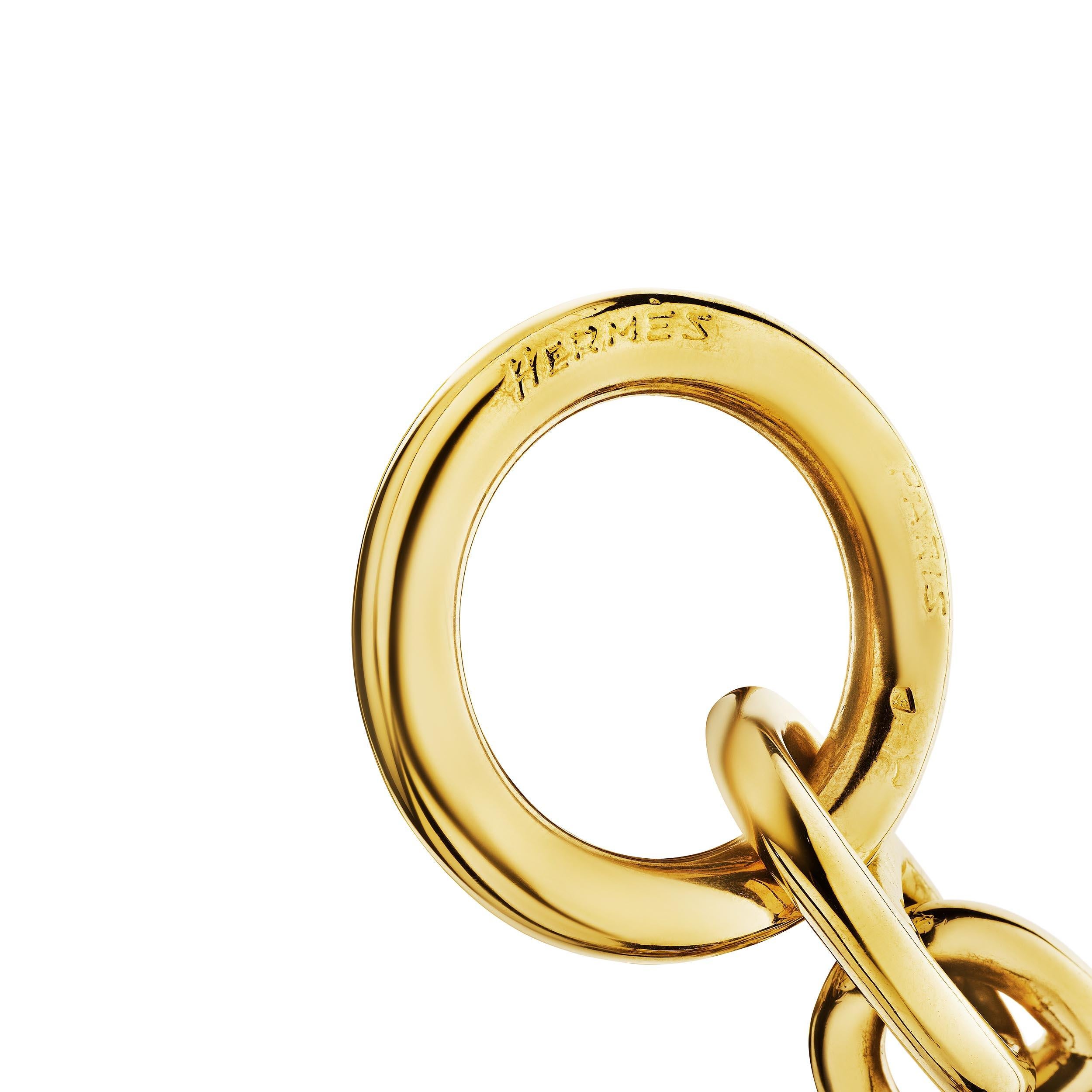 Women's or Men's Hermes Paris Modernist Chaine d'Ancre Gold Toggle Medium Link Bracelet