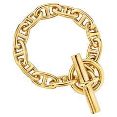 Hermes Paris Modernist Chaine d'Ancre Gold Toggle Medium Link Bracelet