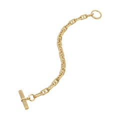 Hermes Paris Modernist Chaine d'Ancre Gold Toggle Small Link Bracelet