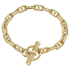 Hermes Paris Modernist Chaine d'Ancre Gold Toggle Small Link Bracelet