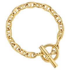 Vintage Hermes Paris Modernist 'Chaine D'Ancre Small Link Toggle Bracelet
