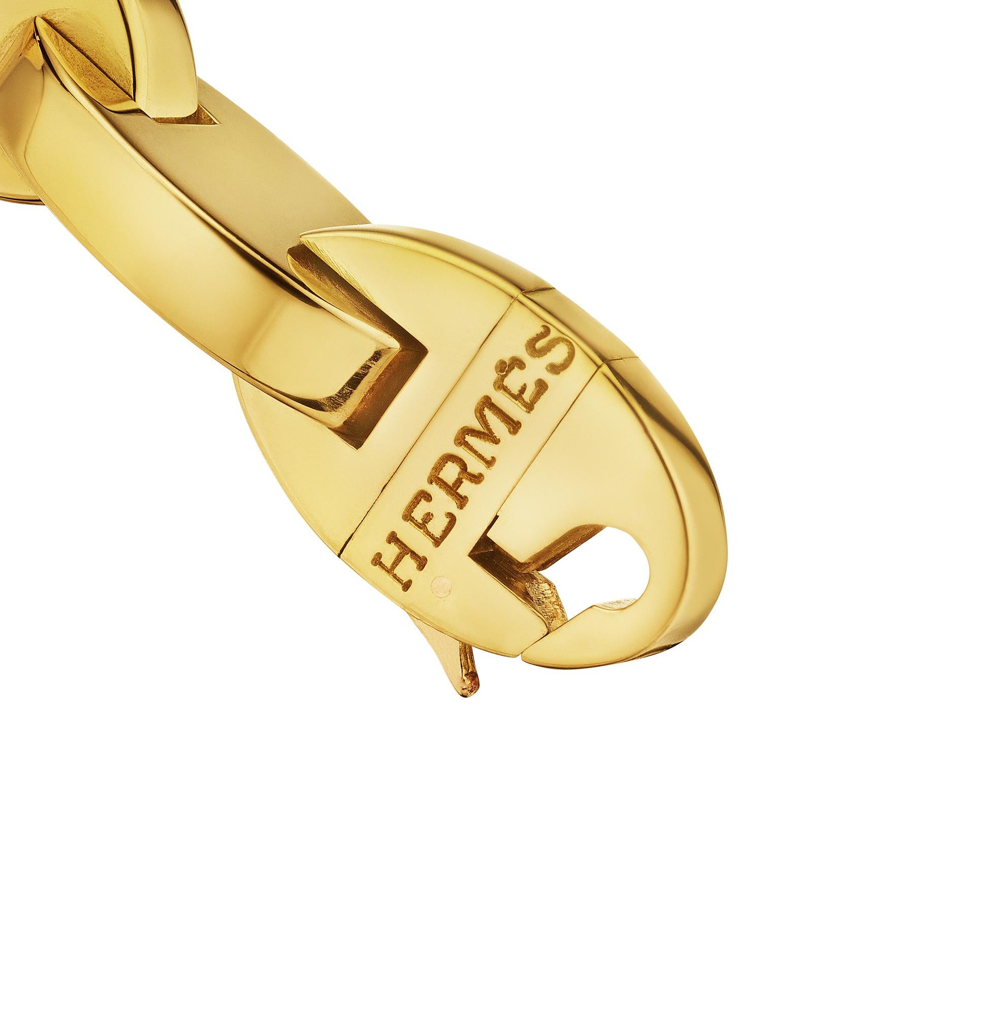 Hermes Paris - Bracelet moderniste à maillons ovales en or jaune Excellent état - En vente à Greenwich, CT