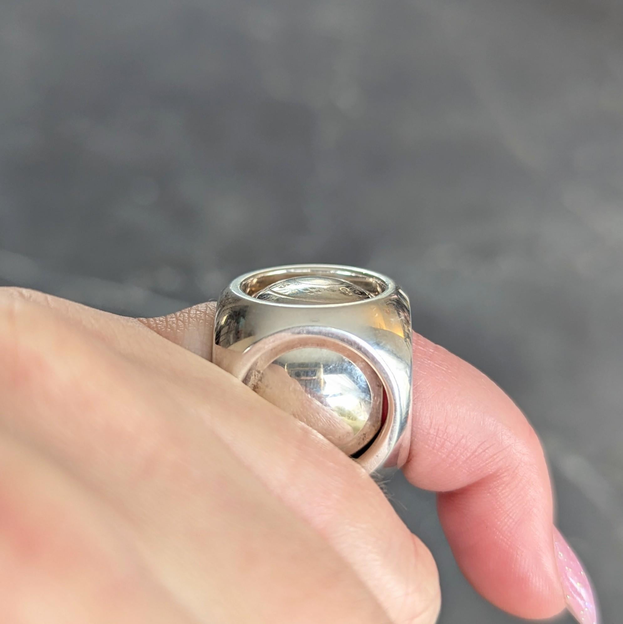 Hermés Paris Modernist Sterling Silver Spinning Cube Vintage Ring For Sale 7