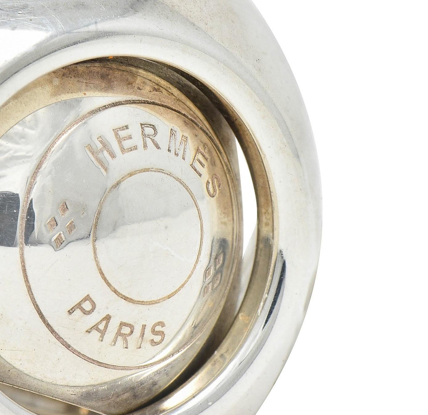 Hermés Paris Modernist Sterling Silver Spinning Cube Vintage Ring For Sale 2