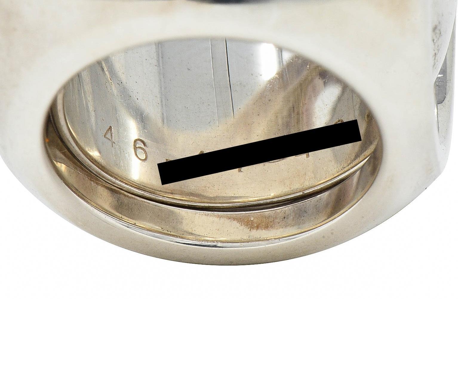 Hermés Paris Modernist Sterling Silver Spinning Cube Vintage Ring For Sale 3