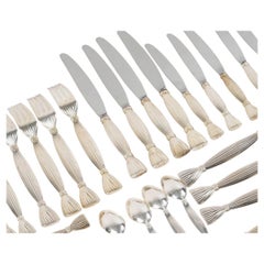 Hermes Paris, «moisson» Flatware By Christofle Silversmith, 82 Pieces