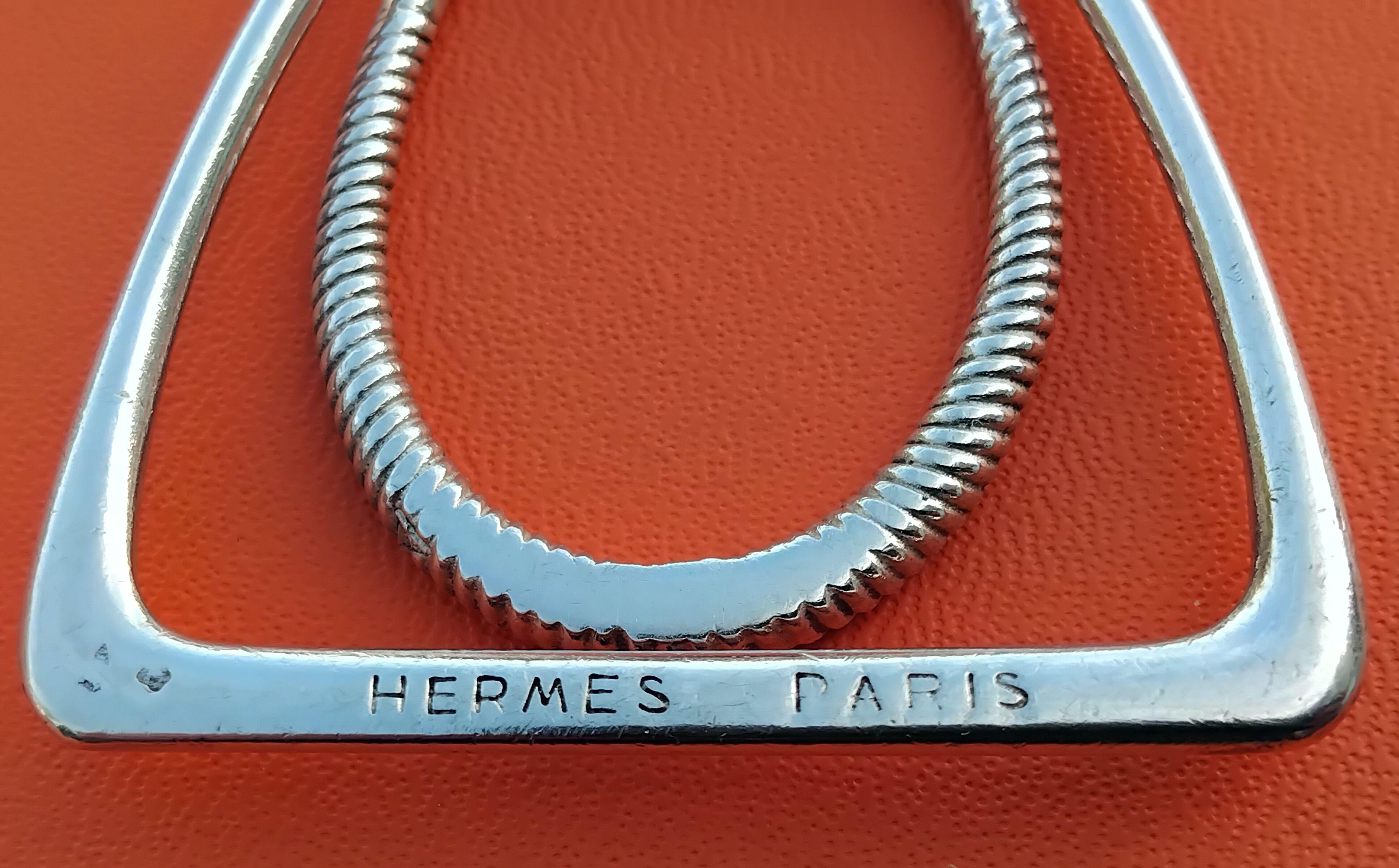 Hermès Paris Money Clip Stirrup Shaped in Silver Texas Rare For Sale 8