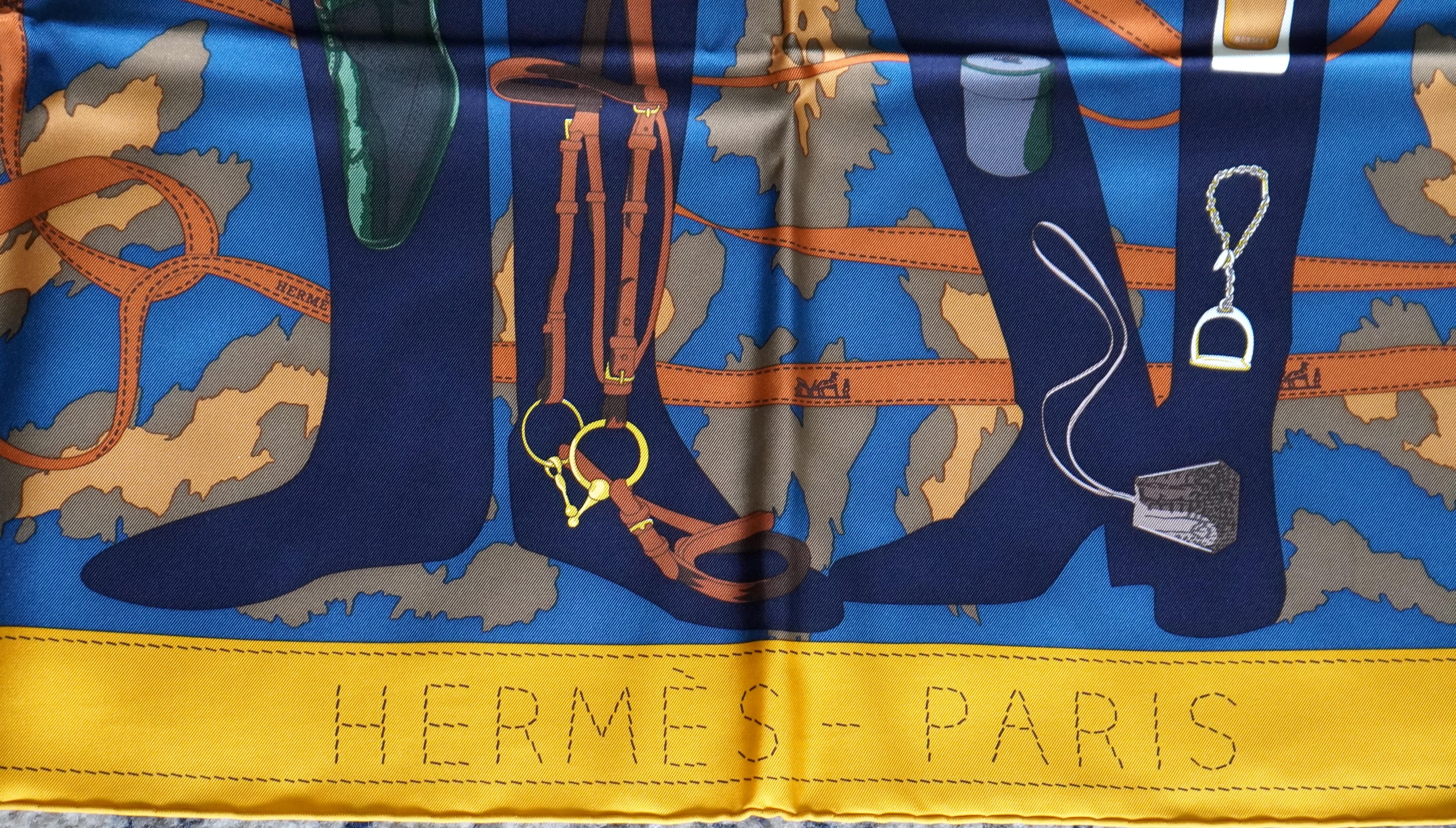 Hermes Paris Monsieur Et Madame Silk Scarf For Sale 1