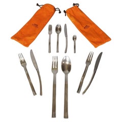 HERMÈS PARIS — “Ondes” flatware set, 98 pieces in its cases