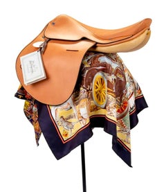 Hermes Paris Orange Leather Handmade Bespoke Polo G.L. Saddle, France