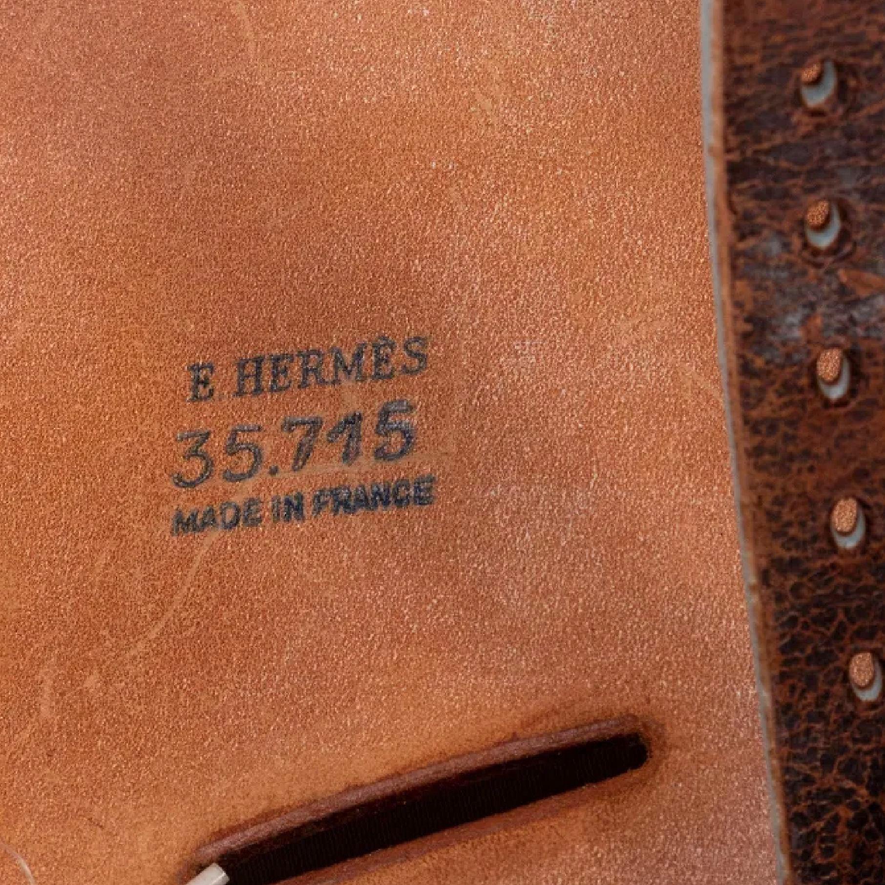 Hermes Paris Orange Leather Handmade Bespoke Polo G.L. Saddle, France 3