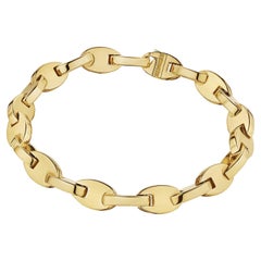 Hermes Paris Oval Link Modernist Gold Bracelet