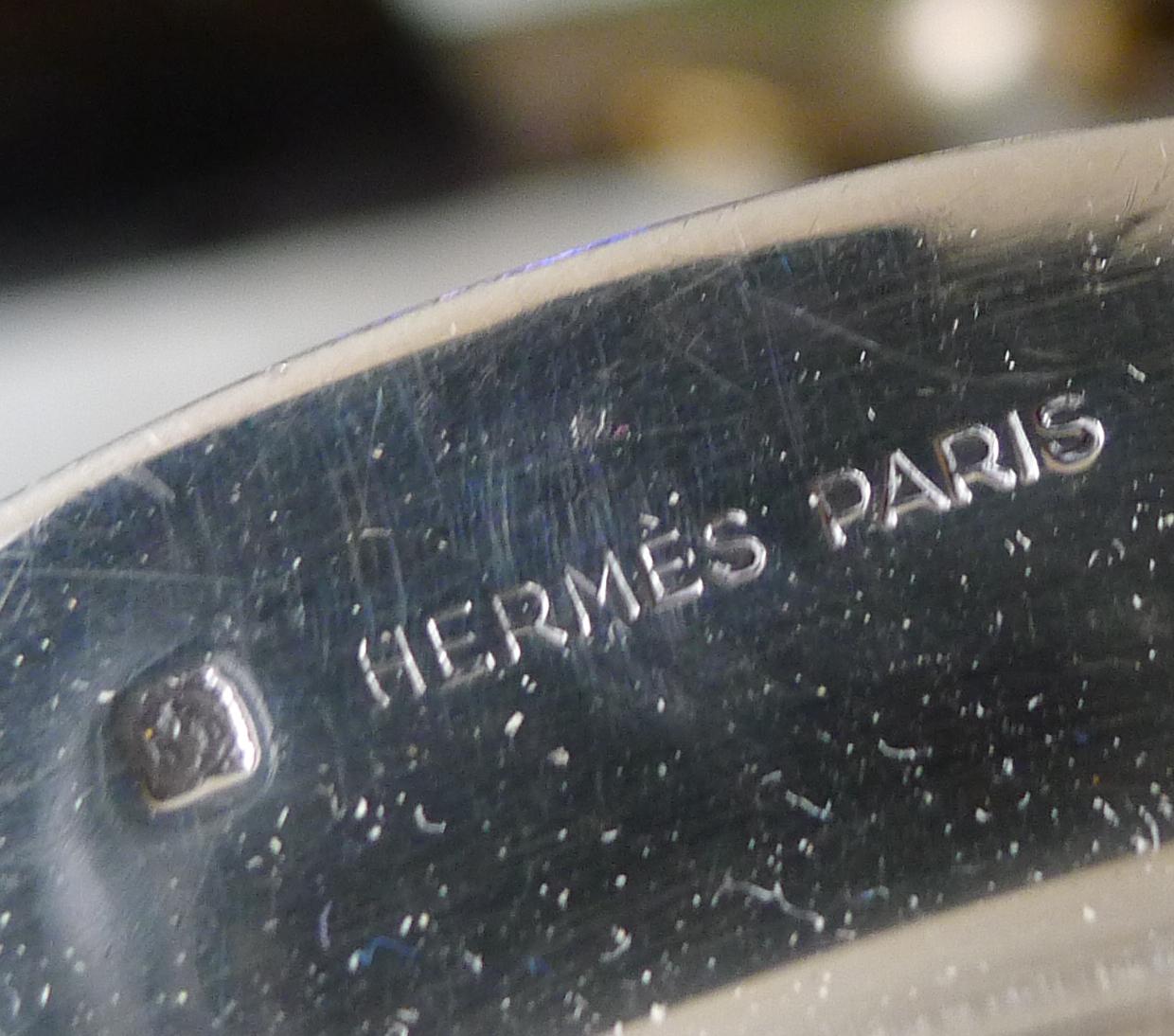 Plaqué or Hermès, Paris - Paire de dessous de verre en fer à cheval équestre c.1950