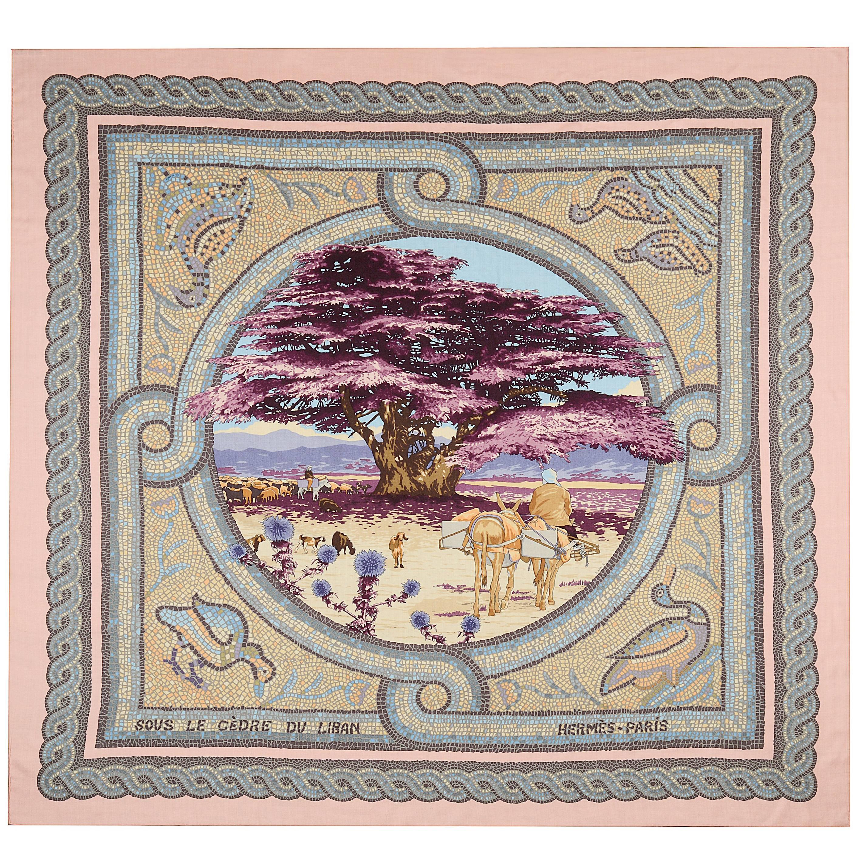 Hermes Paris pink cashmere and silk extra large square shawl scarf, 54" x 54"
