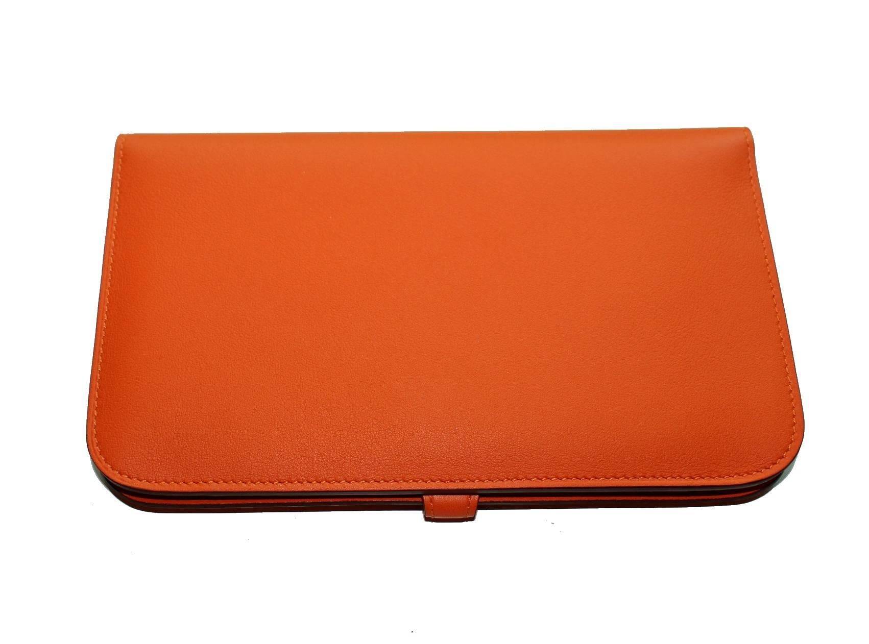 hermes dogon wallet orange