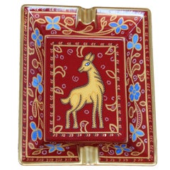 Hermès, Paris Porcelain Ashtray with Deer Fantasy, 2000s