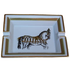 Hermès, Paris Porcelain Ashtray with Horse Fantasy, 2000s