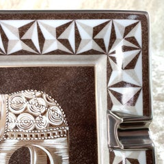 Hermes Paris Porcelain Cigar Ashtray- Grey Platinum Elephant Tray Vide Poche