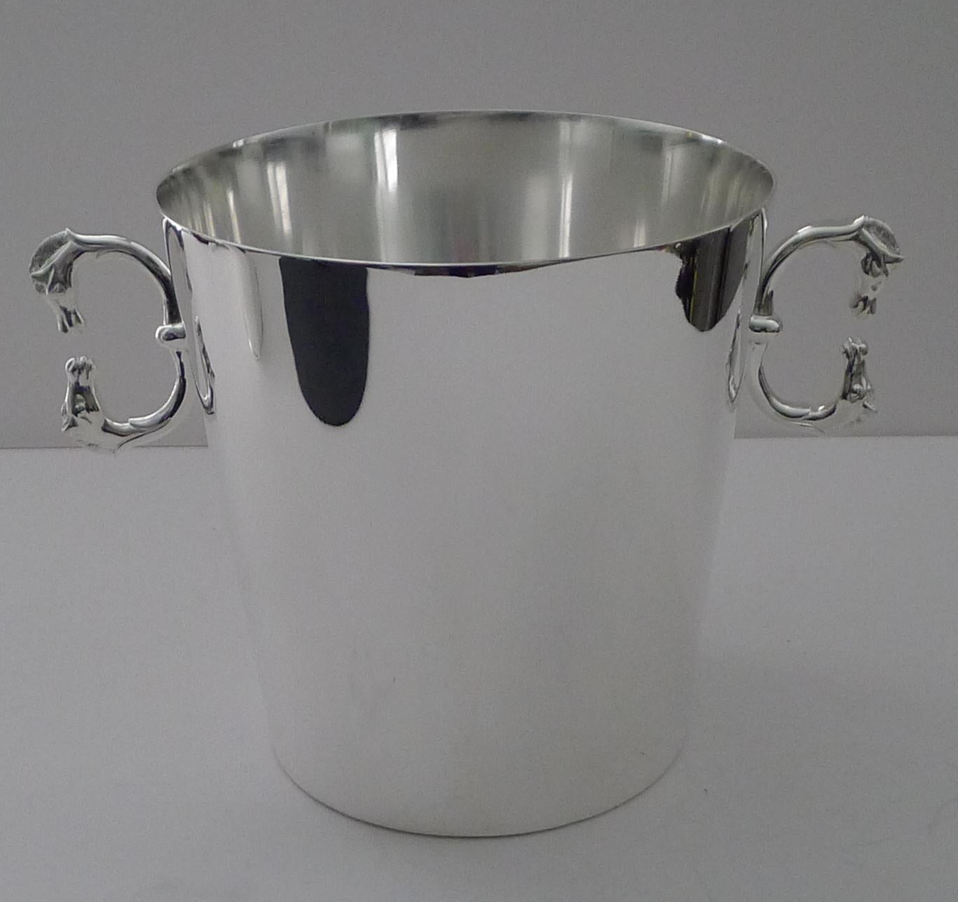 Silver Plate Hermès, Paris - Rare Equestrian Champagne Bucket c.1960 For Sale