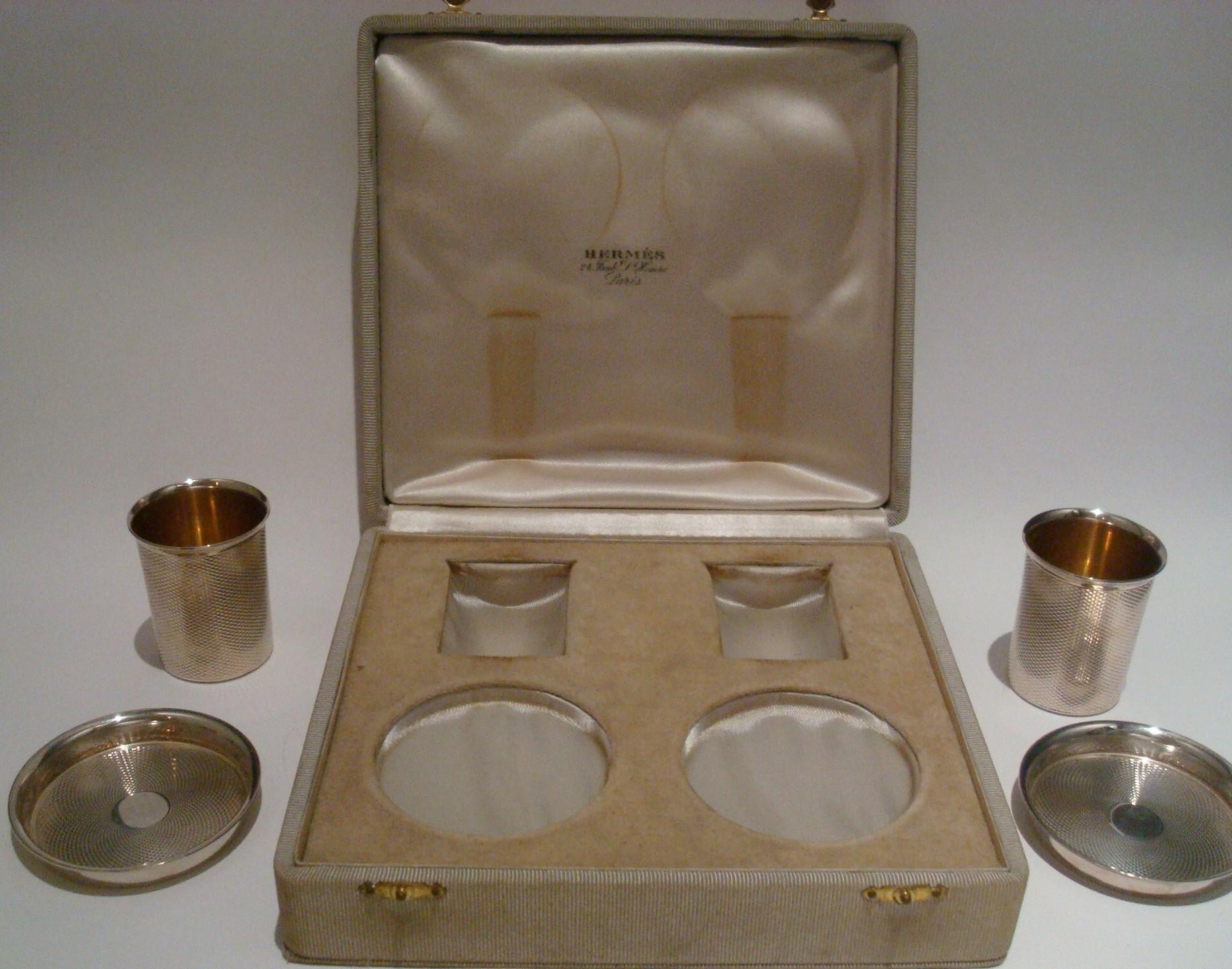Hermes Paris, Rare French Silver Smoking Set, c 1930 In Good Condition For Sale In Buenos Aires, Olivos