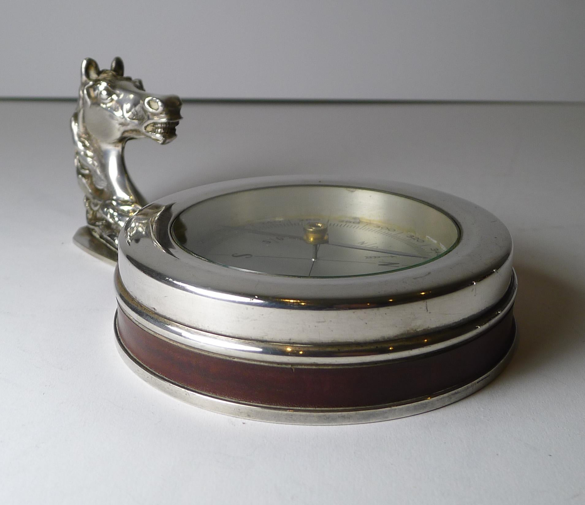 Hermes, Paris, Rare Horse Head / Equestrian Desk Compass 2