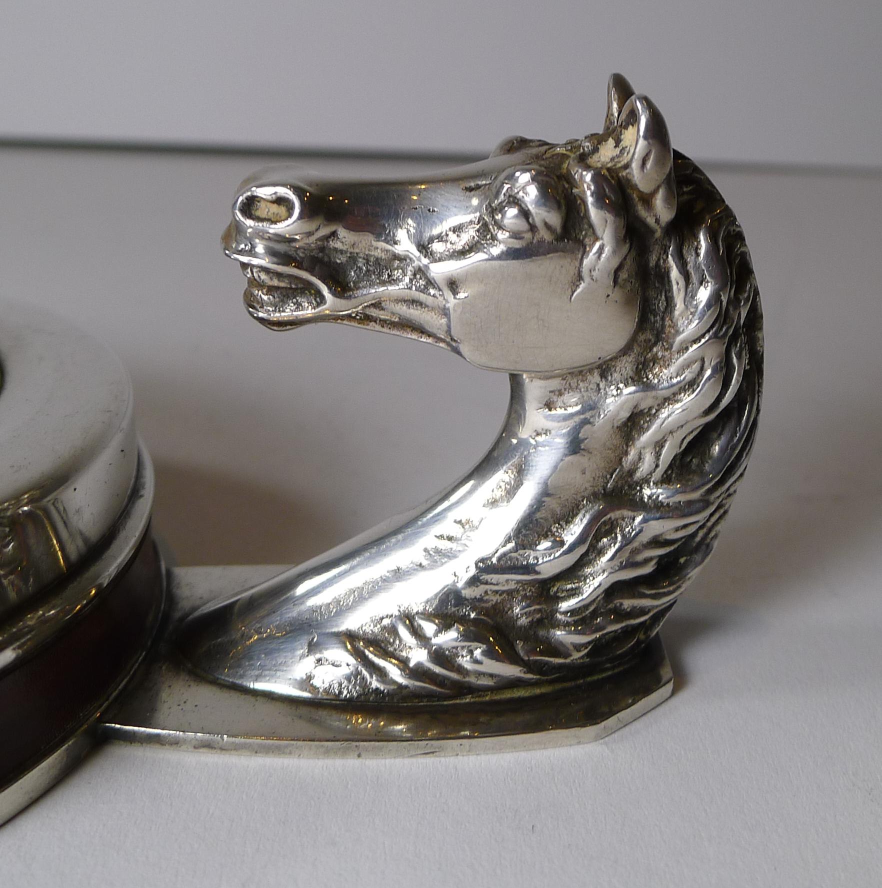 Hermes, Paris, Rare Horse Head / Equestrian Desk Compass In Good Condition In Bath, GB