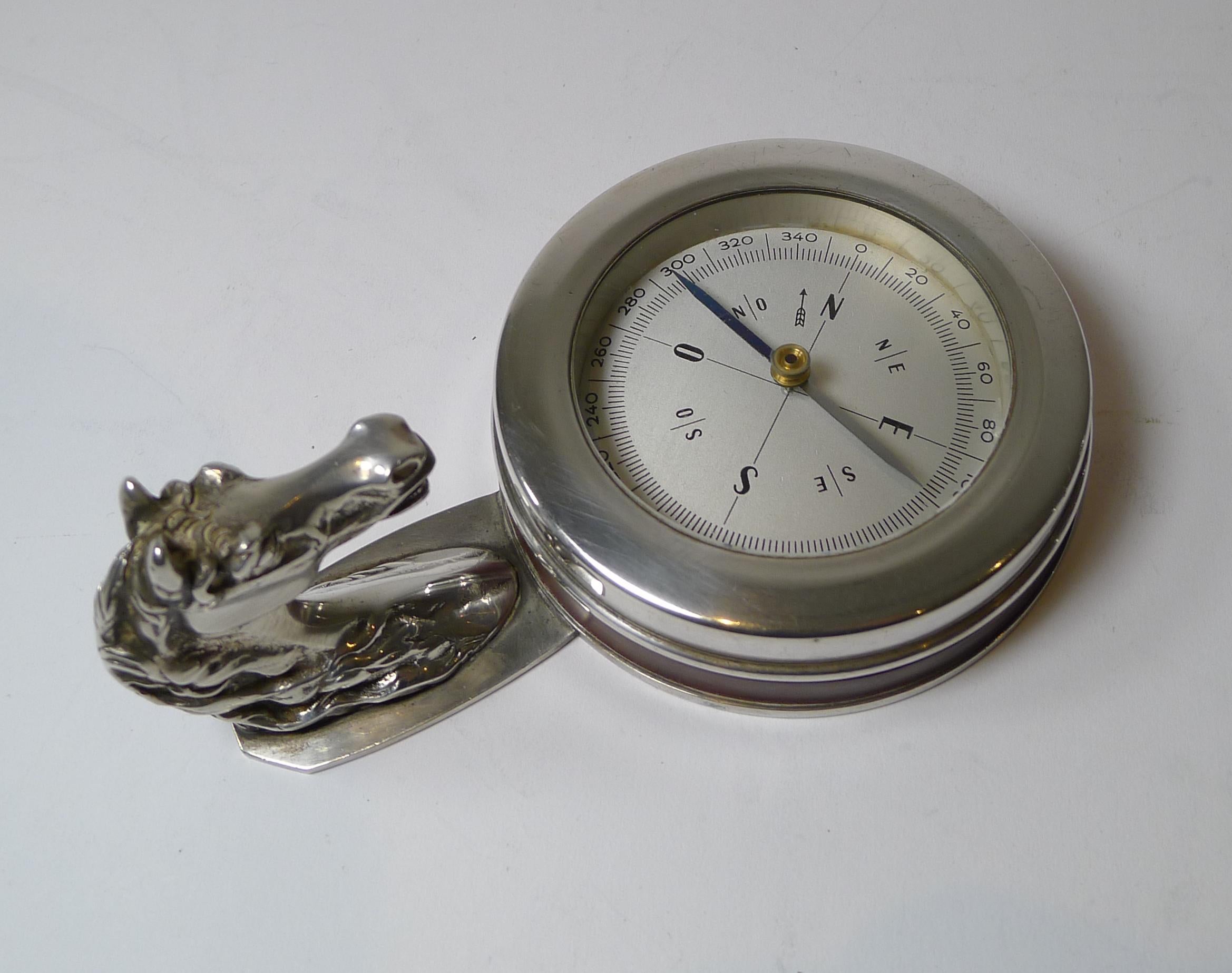 Hermes, Paris, Rare Horse Head / Equestrian Desk Compass 1