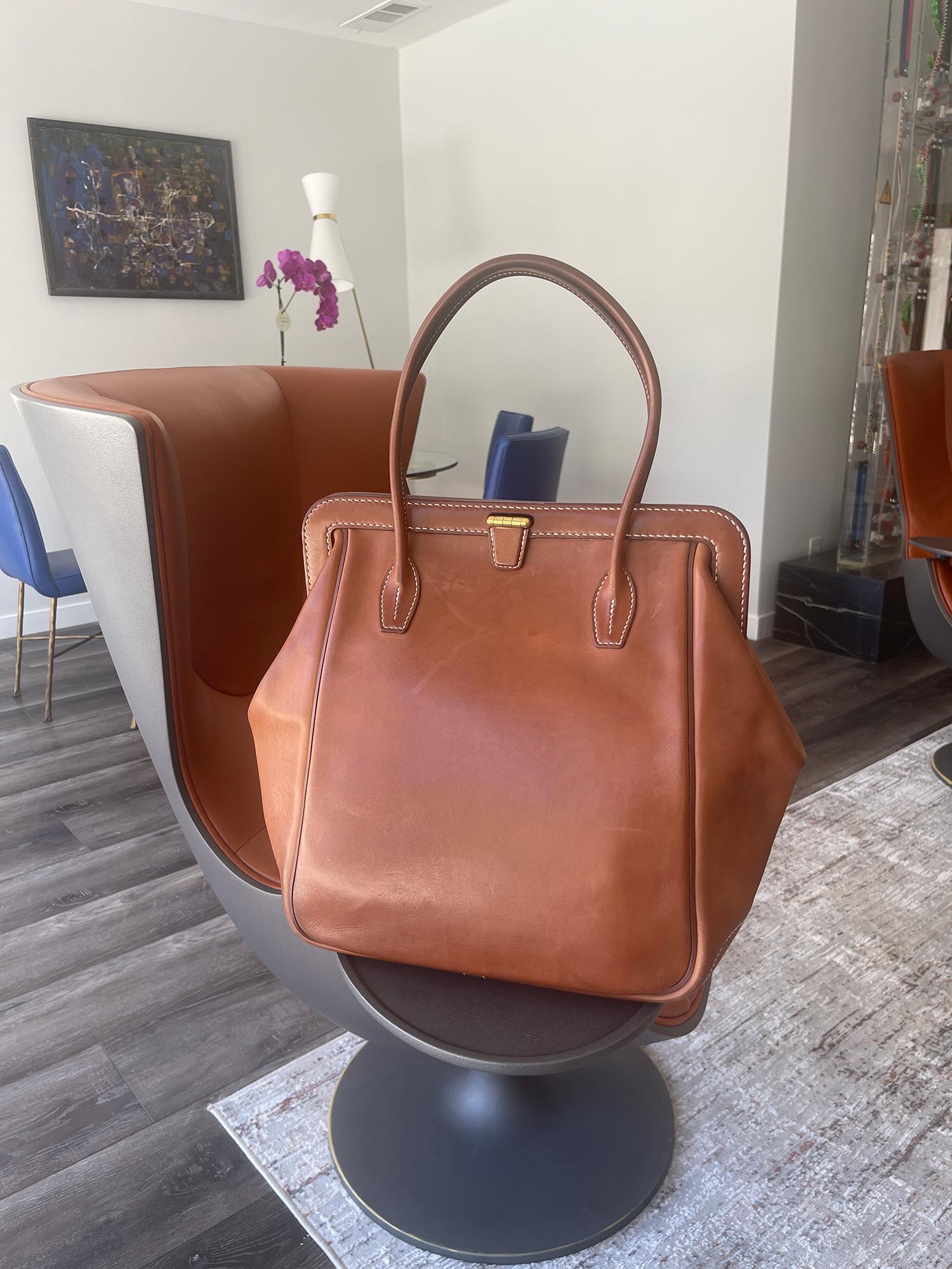HERMES Paris - Rare Tan Barenia Calfskin Convoyeur Bag. Limited Edition 2