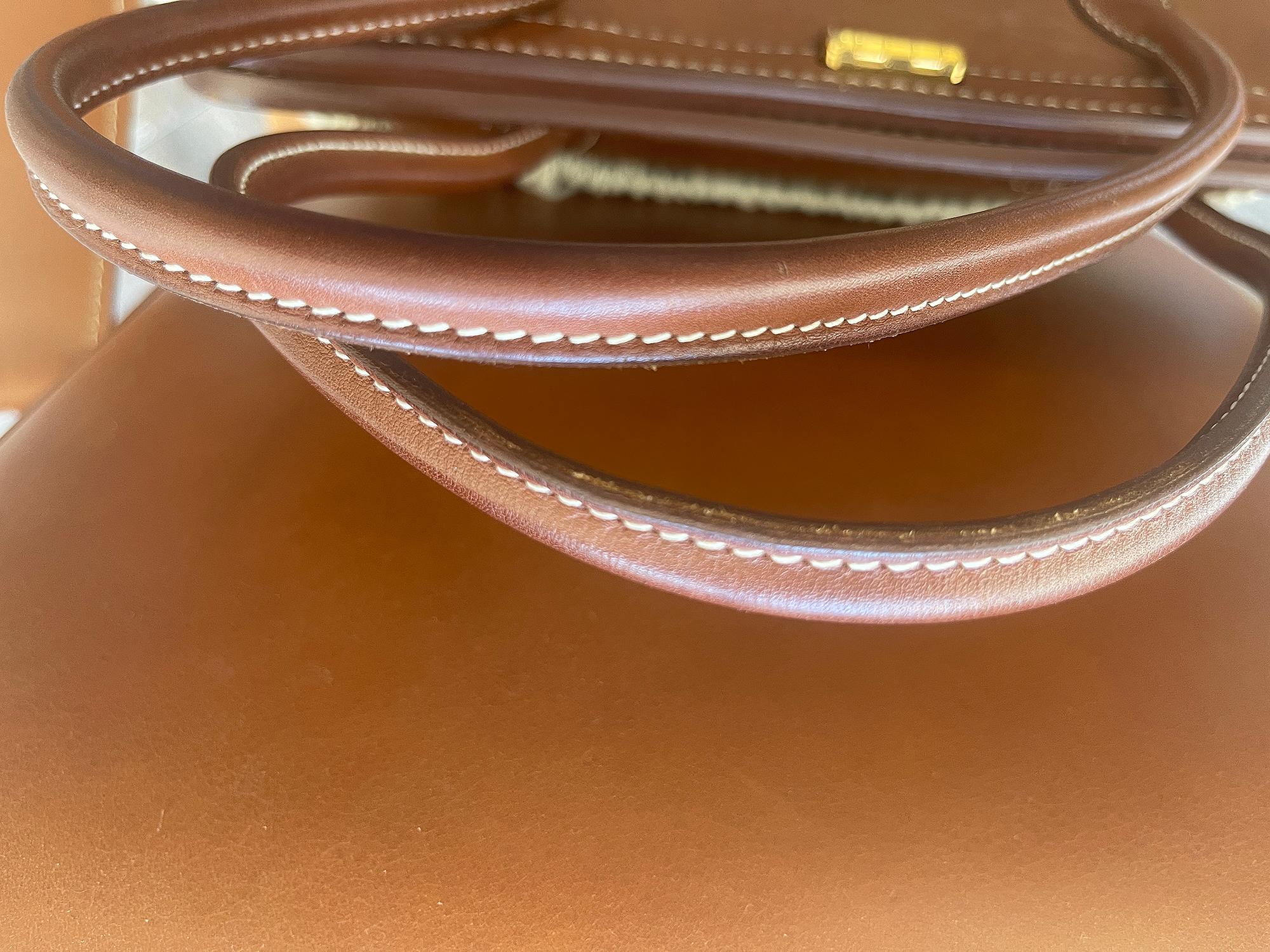 HERMES Paris - Rare Tan Barenia Calfskin Convoyeur Bag. Limited Edition 4