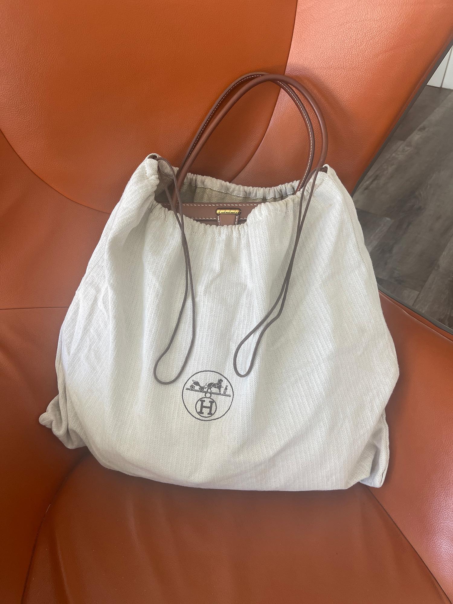 HERMES Paris - Rare Tan Barenia Calfskin Convoyeur Bag. Limited Edition 1
