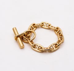 Hermès Paris Rare Vintage Chaine D'Ancre Toggle Bracelet In 18Kt Yellow Gold