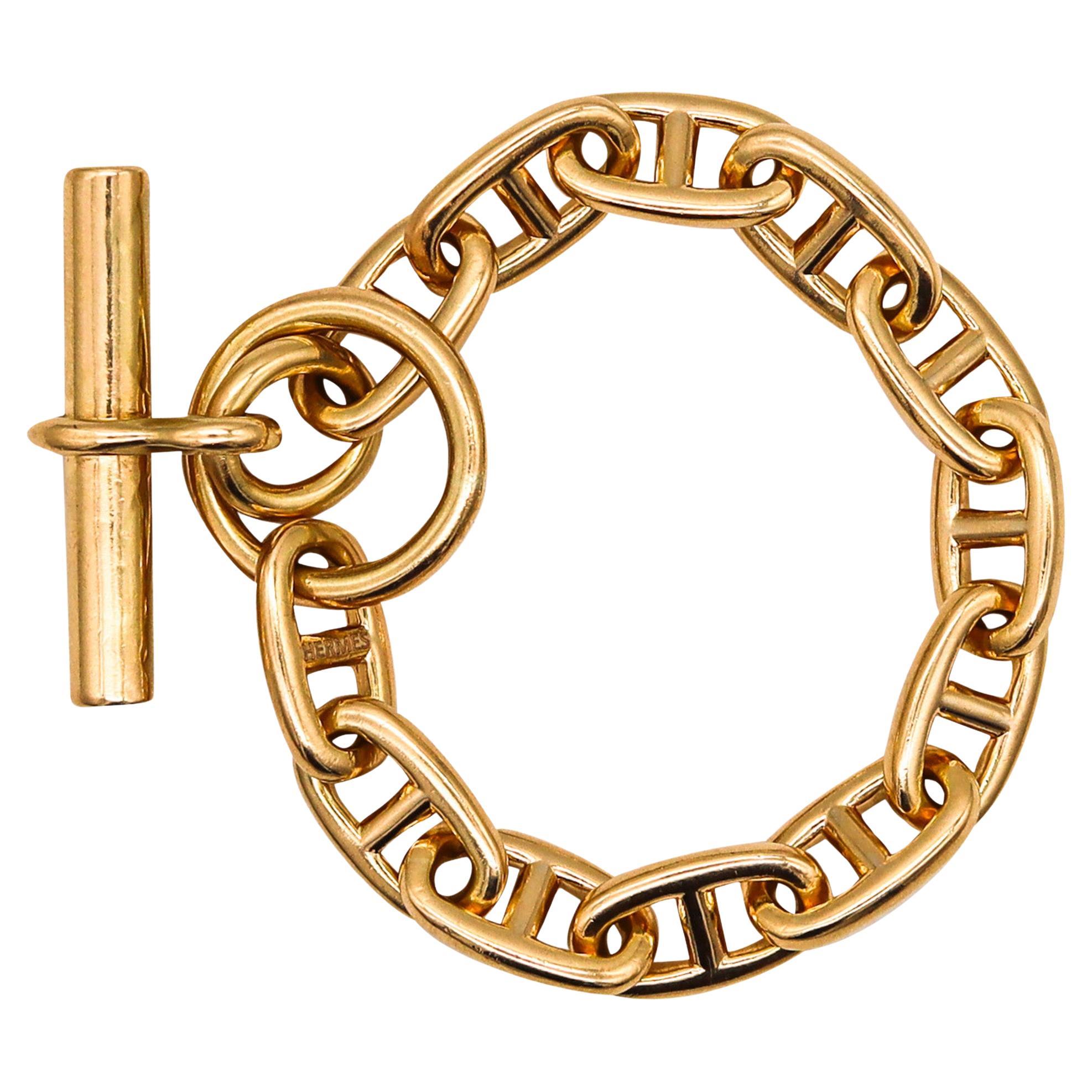 Hermès Paris Rare Vintage Chaine D'Ancre Toggle Bracelet In 18Kt Yellow Gold
