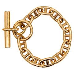 Hermès Paris Rare Vintage Chaine D'Ancre Toggle Bracelet En Or Jaune 18Kt