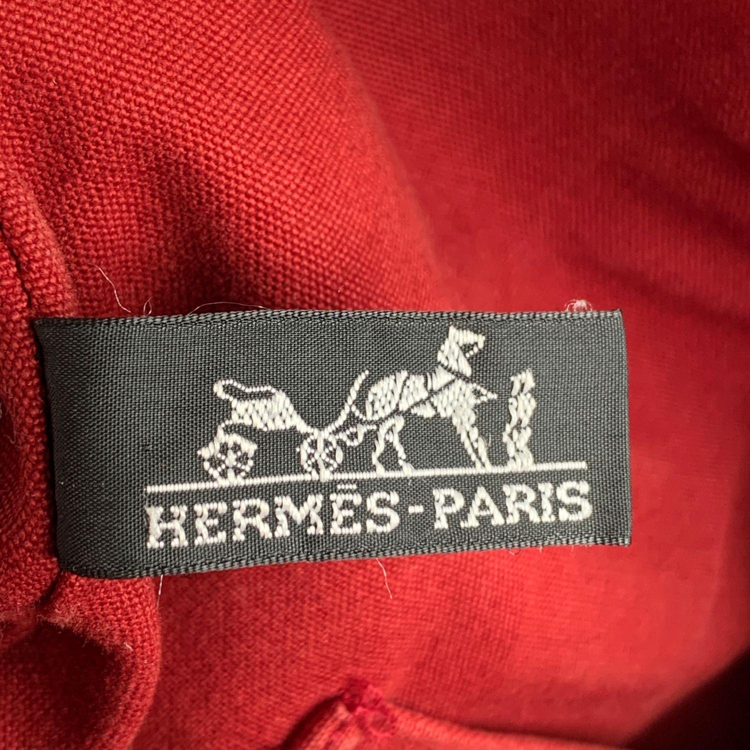 Hermes Paris Red Cotton Canvas Fourre Tout Shopping Bag Tote 2