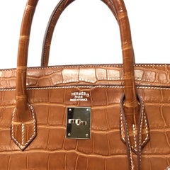 Hermes Paris Sac Gold Matte Alligator Leather Birkin 40 Bag, 2012