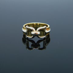 Hermès Paris Saddle Stir Up Yellow White Gold Band Ring