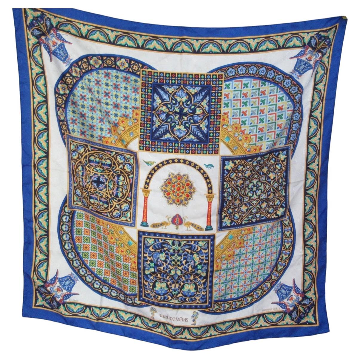 Foulard Hermès Paris « Ciels Byzantins » par Julie Abadie
