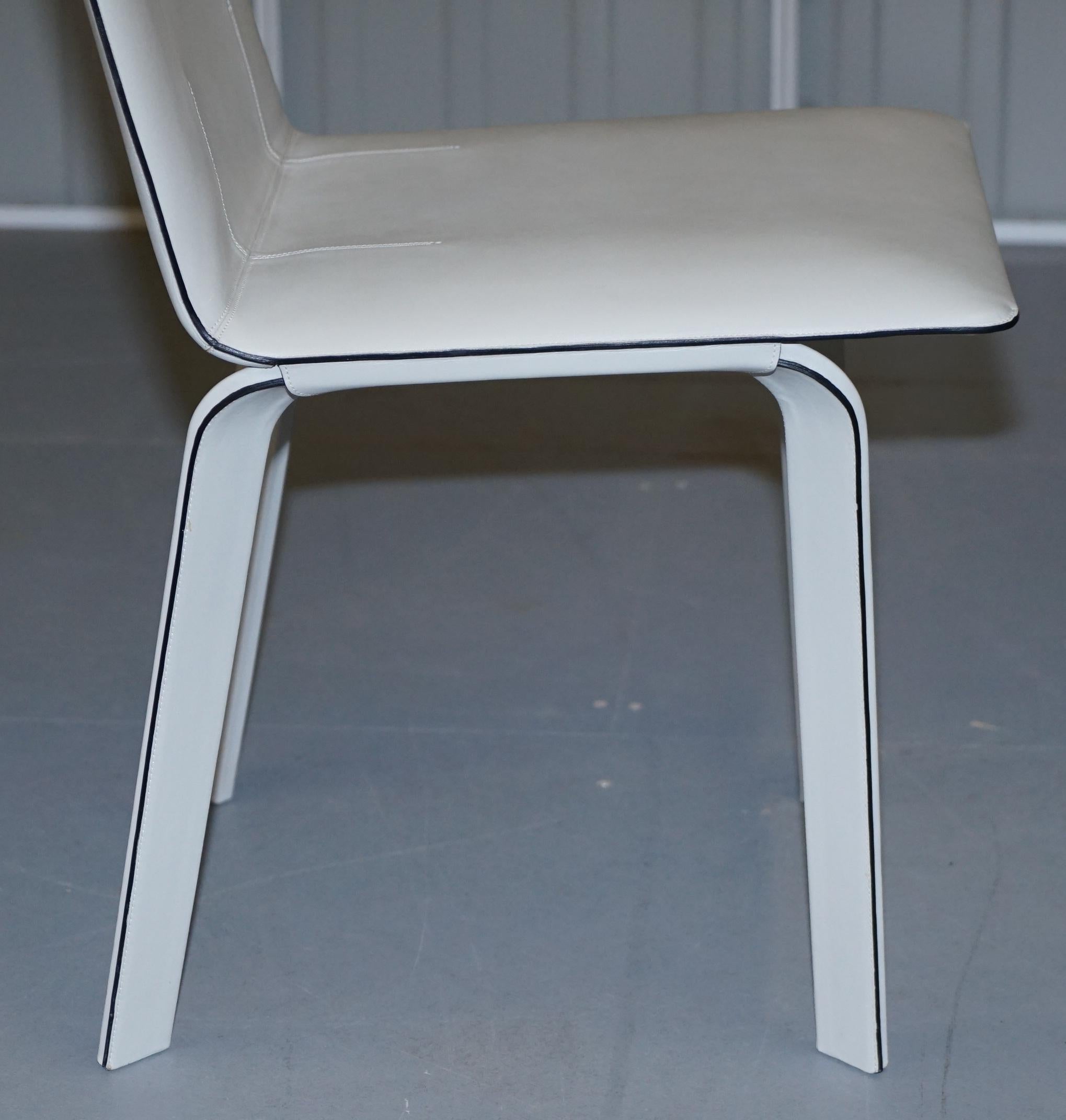 Hermes Paris Set of Eight La Chaise Sellier Leather Dining Chairs 8 2