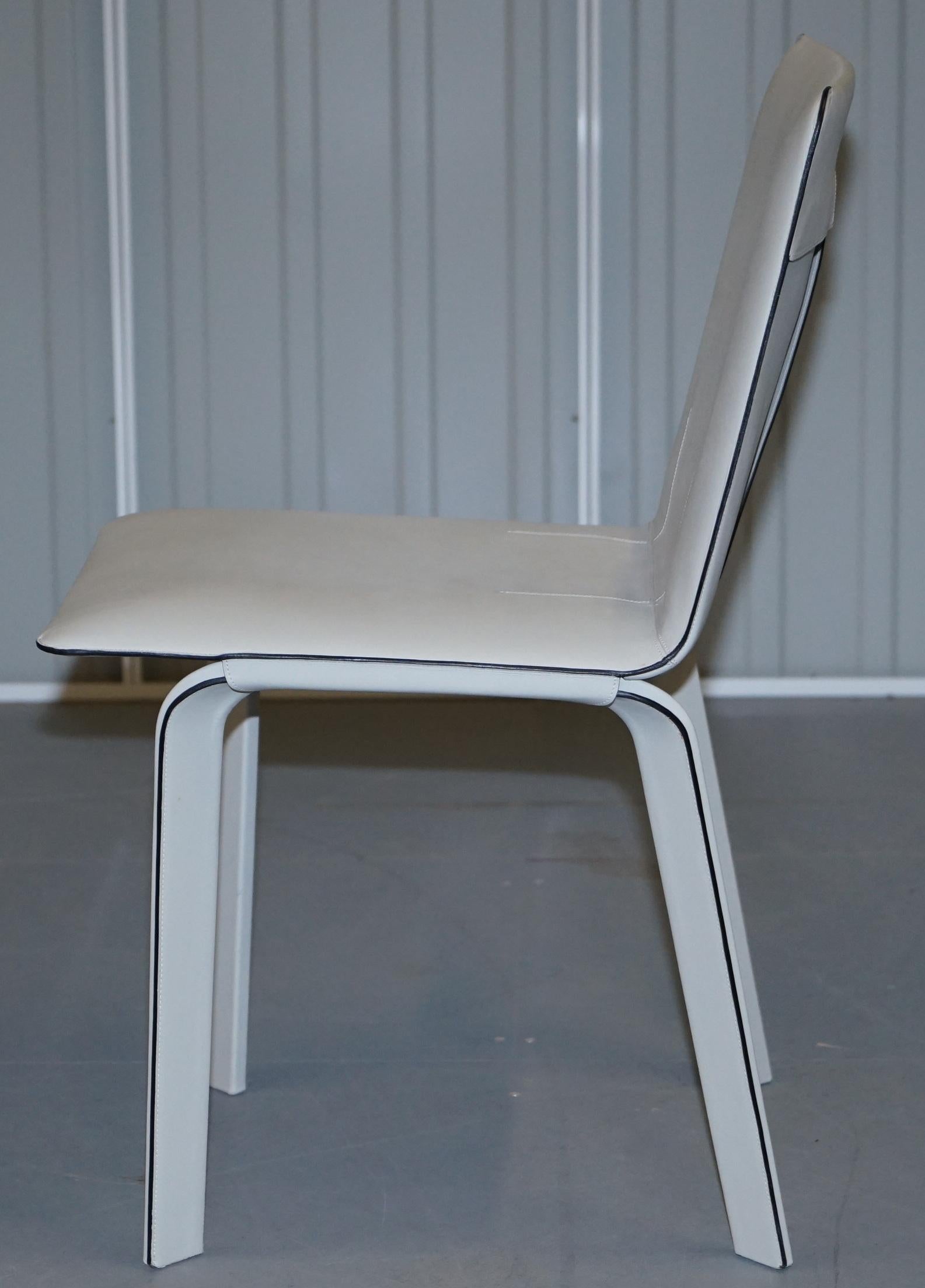 Hermes Paris Set of Eight La Chaise Sellier Leather Dining Chairs 8 4