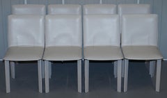 Hermes Paris Set of Eight La Chaise Sellier Leather Dining Chairs 8