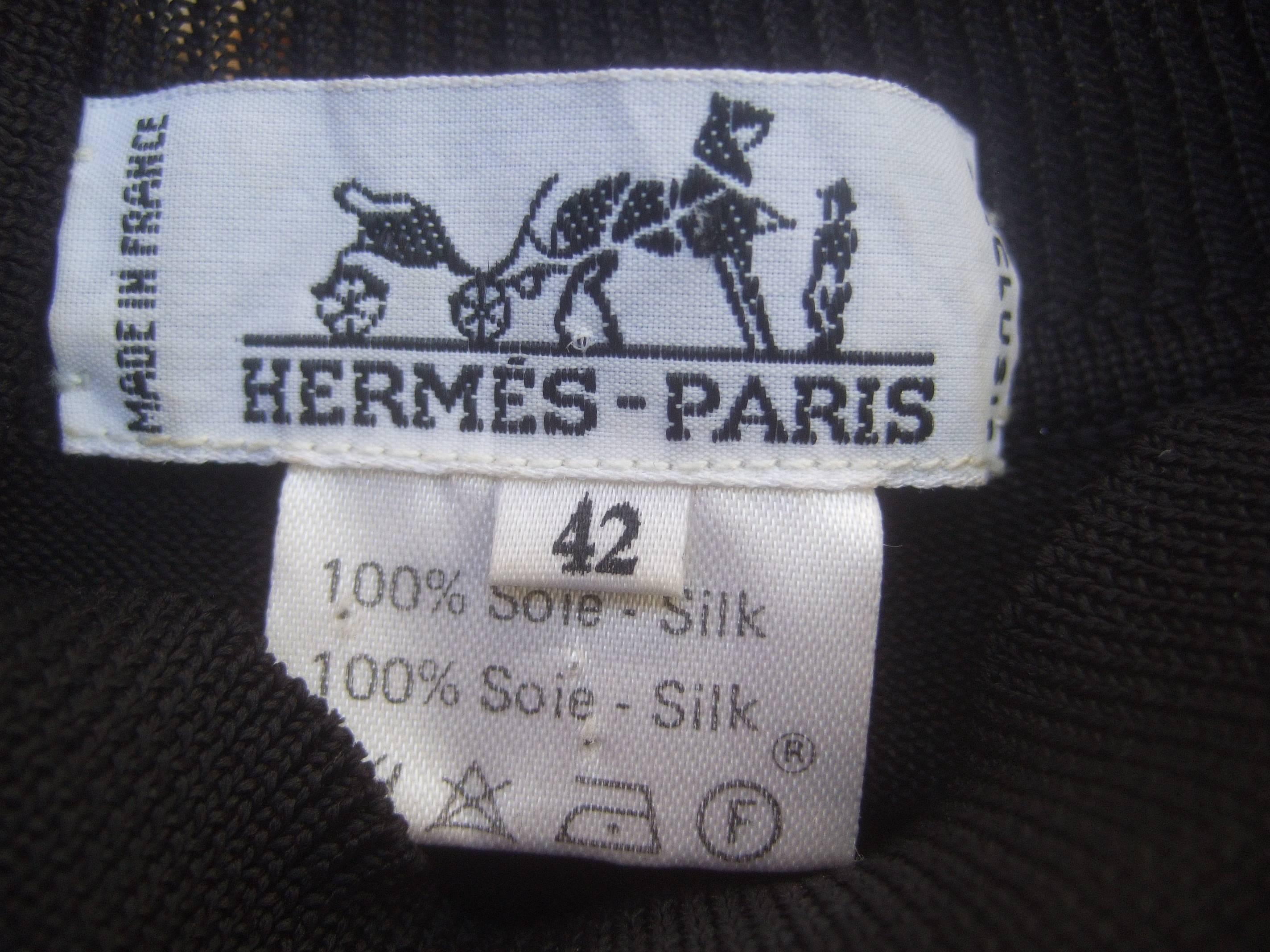 Hermes Paris Silk 18th Century Style Nautical Exploration Blouse cira 1990s For Sale 4