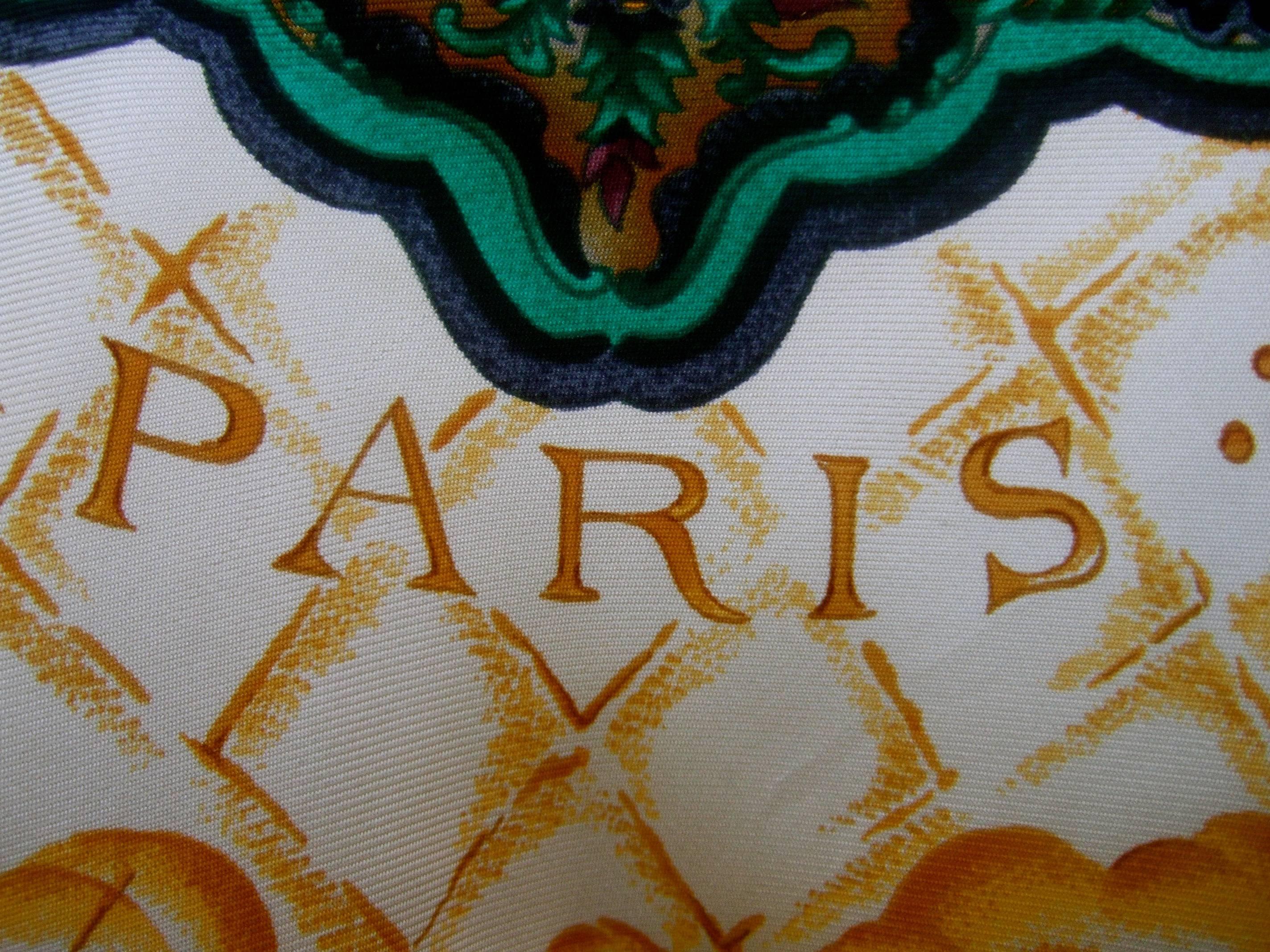 Hermes Paris Silk 18th Century Style Nautical Exploration Blouse cira 1990s 3