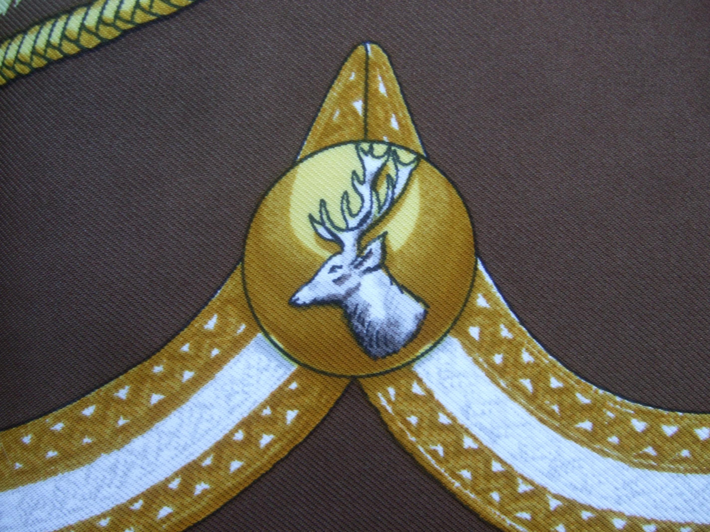 Hermes Paris Silk Equestrian Hunt Scene Hand Rolled Scarf c 1990s 5