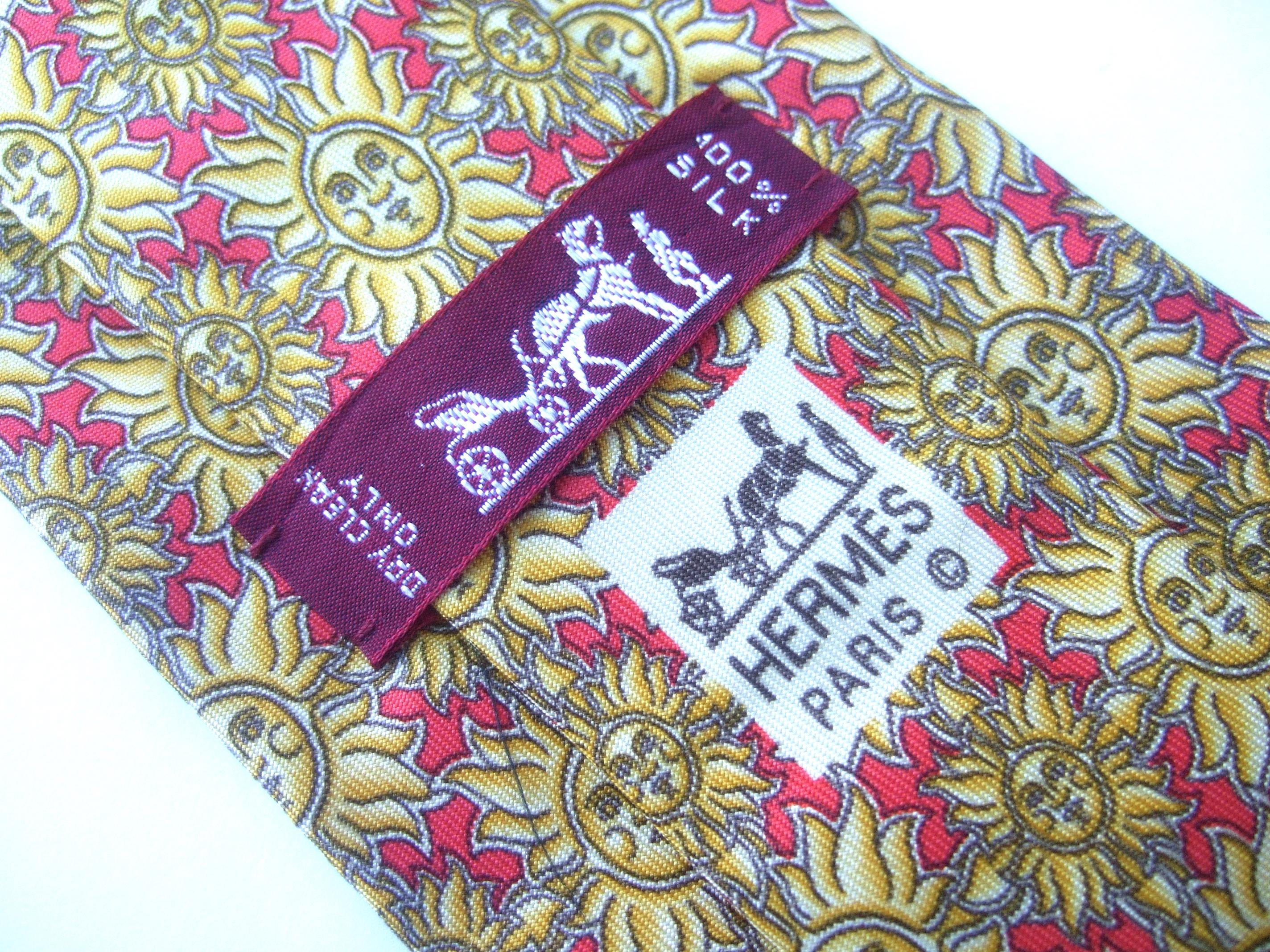 Hermes Paris Silk Golden Sun Print Necktie in Hermes Box Circa 1990s at ...