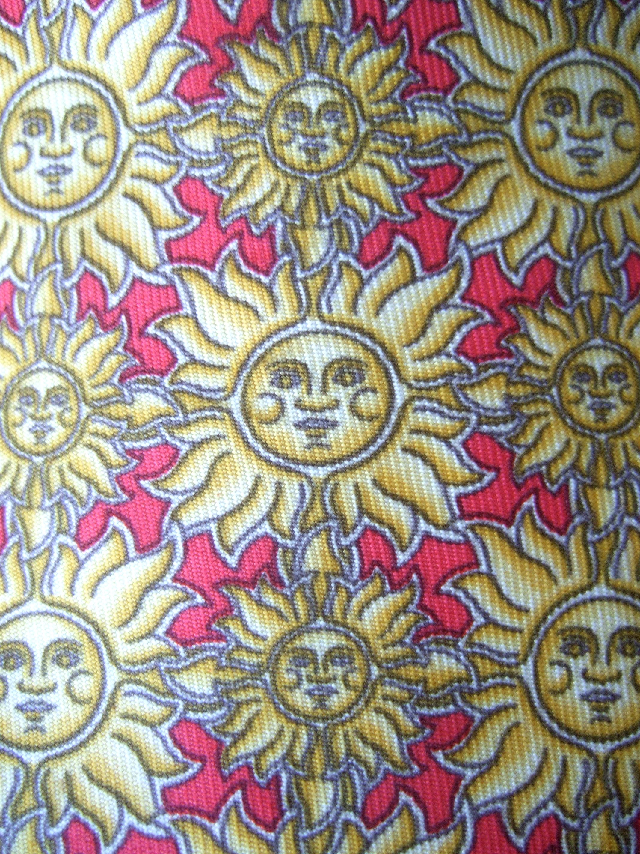 Hermes Paris Silk Golden Sun Print Necktie in Hermes Box Circa 1990s In Good Condition In University City, MO