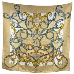 Hermes Paris Silk Jacquard Scarf L'Instruction Du Roy 1993 D'Origny